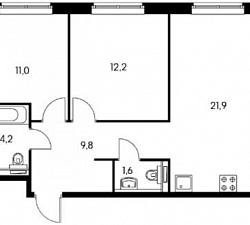 Евро 3-комнатная квартира г. Мытищи ул. Мира д. 37, 60 кв. м. 14/14 этаж
